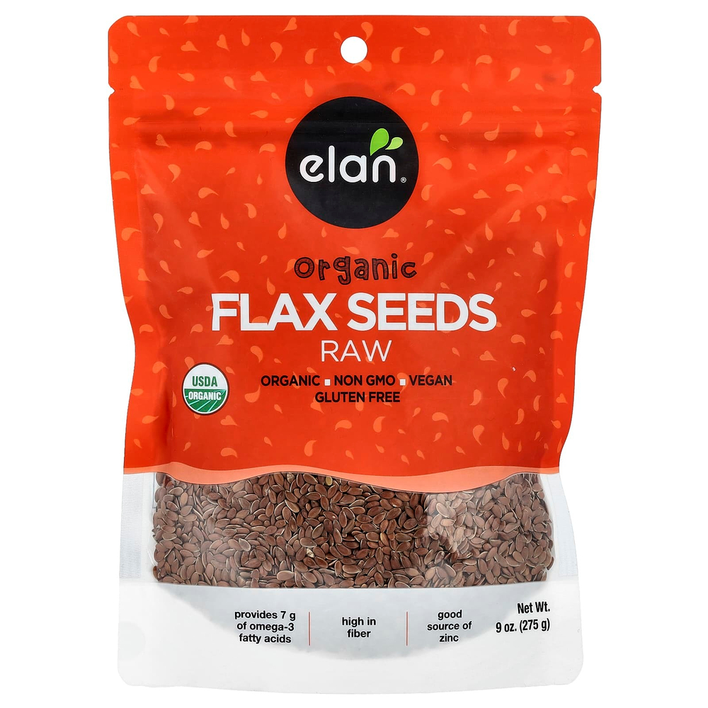 Elan, Органические семена льна, необработанные, 275 г (9 унций)