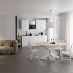 Кухня 200 см Венесуэла из массива сосны (5 модулей) со столешницей, белый воск