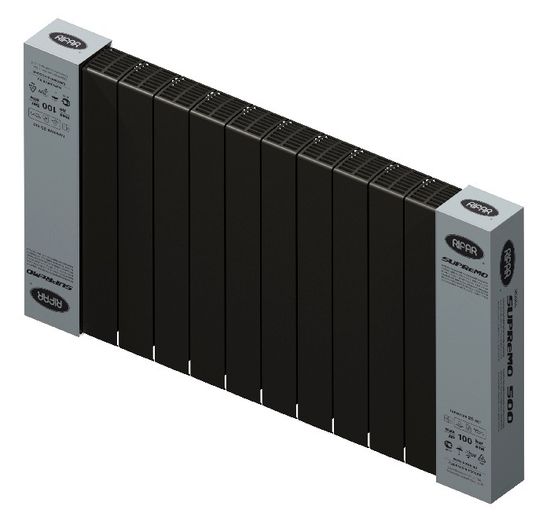 Радиатор Rifar SUPReMO Ventil 500 "антрацит" (RAL 7016) - 12 секций подключение нижнее (левое)