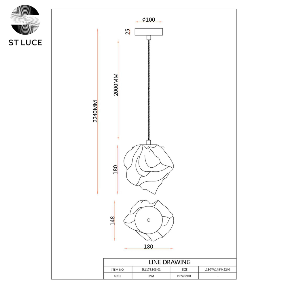 SL1175.103.01 Подвес ST-Luce Хром/Прозрачный E14 1*40W