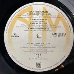 Винтажная виниловая пластинка LP Y and T Earthshaker (Japan 1982) (No Obi)