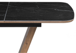 Керамический стол Woodville Петир 120(160)х80х75 черный мрамор, орех, черный