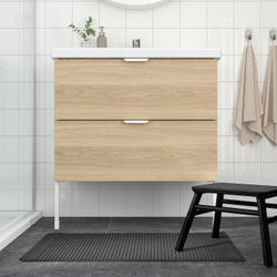 IKEA ALSTERN  (ИКЕА АЛСТЕРН)  -  Коврик для ванной комнаты, темно-серый, 50x80 см
