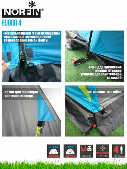 Палатка кемпинговая NORFIN Ruona 4