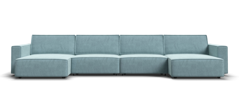 П-образный диван BOSS SOFT MODOOL велюр Monolit аква