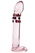 Фаллоимитатор стеклянный с изогнутой головкой Sexus Glass (Цвет: розовый)