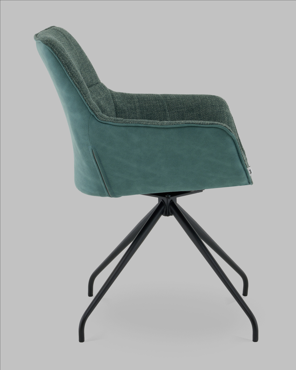 Кресло вращающееся Кимберли рогожка/замша зеленый