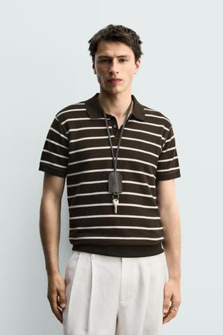 ZARA ПОЛО ПИКЕ REGULAR FIT, ПОЛОСКИ
