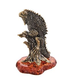 Народные промыслы AM-2758 Фигурка «Игуана» (латунь, янтарь)