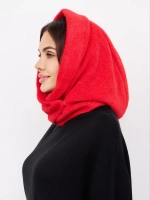 Капор зимний вязаный капюшон на флисе