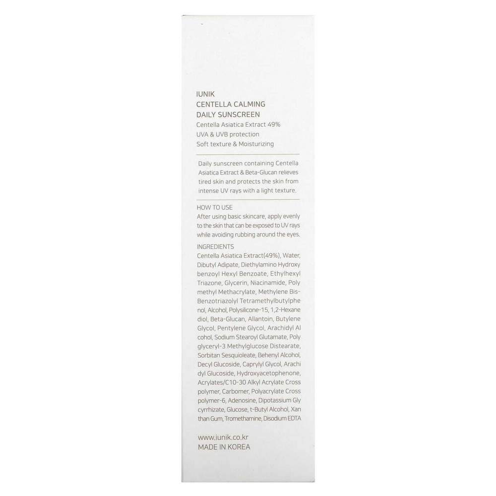 iUNIK, Centella Calming Daily Sunscreen, SPF 50+ PA++++, 60 ml
