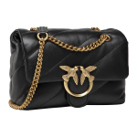 Сумка Pinko Puff Metal Bird Buckle Clamshell Diagonal Quilted Napa Sheepskin Leather Messenger Bag Mini Black, 1P22JD-Y7SR-Z99Q