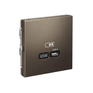 Розетка USB ArtGallery тип C 65Вт QC PD высокоскор. ЗУ механизм мокко SE GAL000627