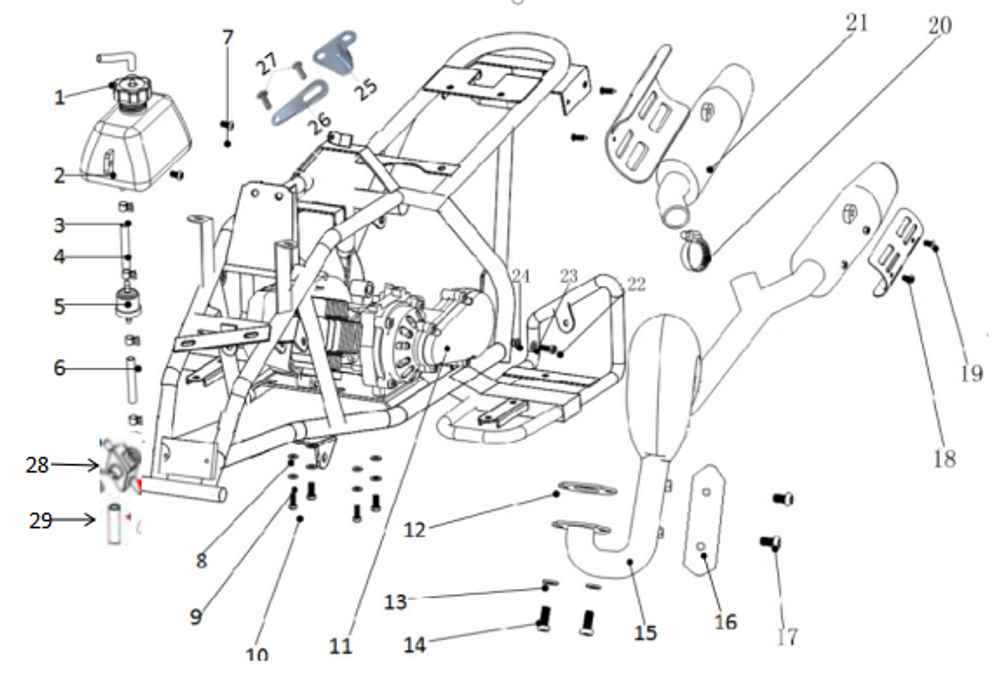 Запчасти J к квадроциклу Motax Grizlik X16