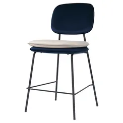 Стул полубарный pea, велюр, темно-синий/бежевый