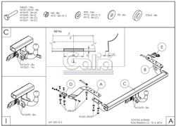 Фаркоп оцинкованный Galia T066A для Toyota Avensis седан/лифтбек 2003-2009(паспорт и сертификат в комплекте)(без электрики)