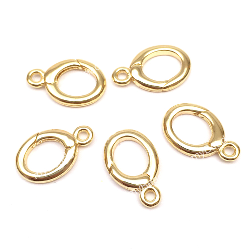 Замок - карабин 15х10 мм, позолота