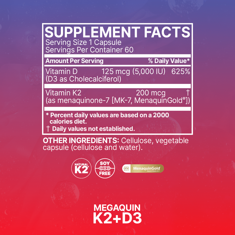 MicrobiomeLabs - MegaQuin K2+D3 60 capsules