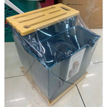 Подставка для ножей и столовых приборов «Стиль» 16*15*19см с поддоном, микс