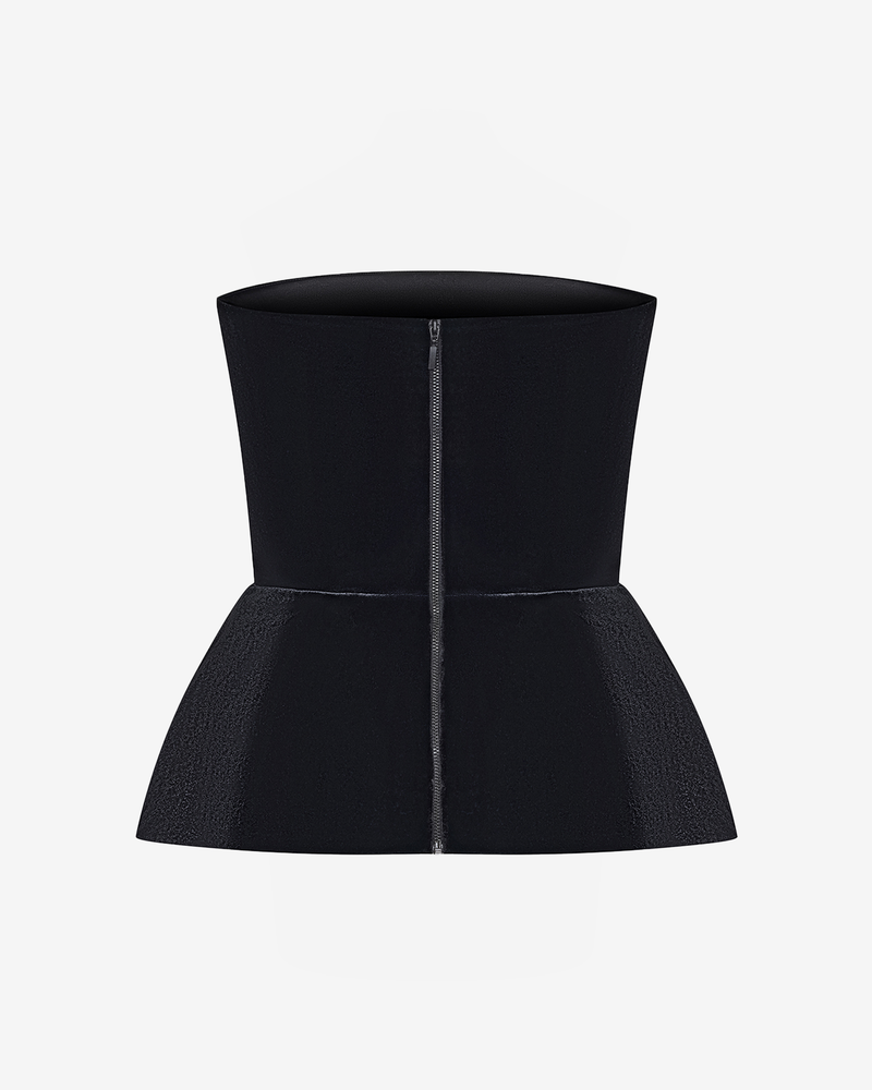 Топ корсетный из бархата с баской