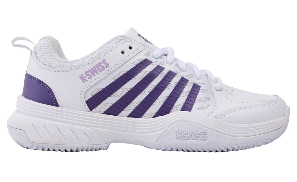 Женские теннисные кроссовки K-Swiss Court Express 2 Clay - white/purple haze/neon lavender