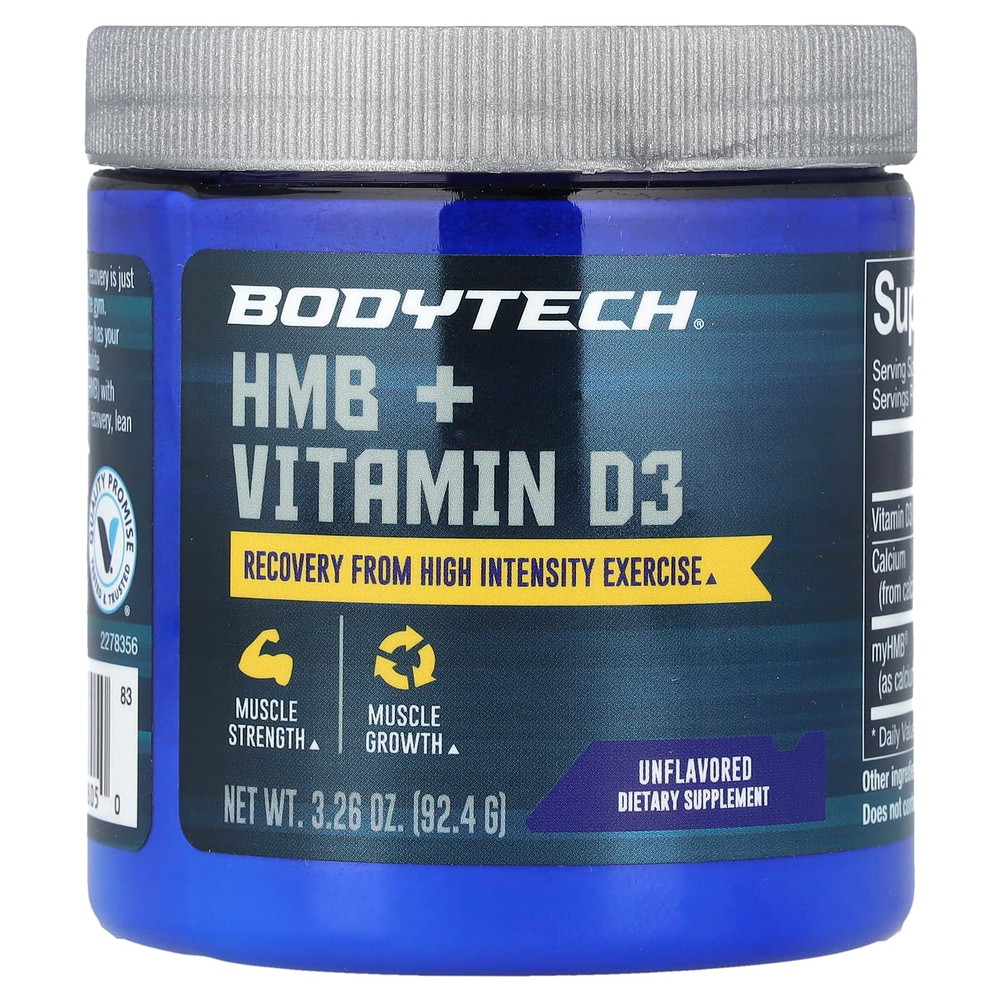 BodyTech, HMB + витамин D3, без добавок, 92,4 г (3,26 унции)