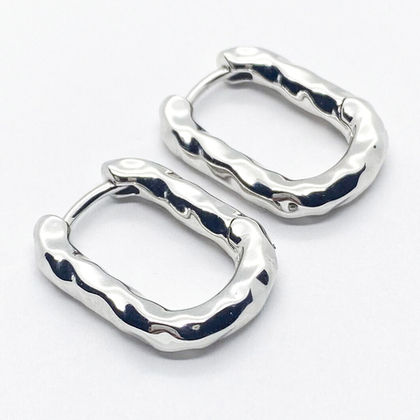 Ювелирные швензы Конго с родиевым покрытием, размер 20*15 мм, цена за пару