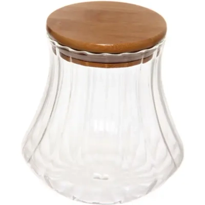 Банка для продуктов стеклянная 700мл «Bella cucina» с бамбуковой крышкой