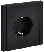 FORTE&PIANO Розетка 1-местная с заземлением с защитными шторками безвинтовое крепление 16А FP113M металл черный IEK
