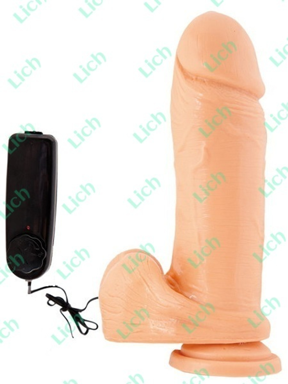 Крупный вибратор на присоске телесного цвета