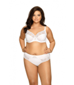 Бюстгальтер plus size на косточках с нежными кружевными элементами (Размер: 105F) (Цвет: телесный)