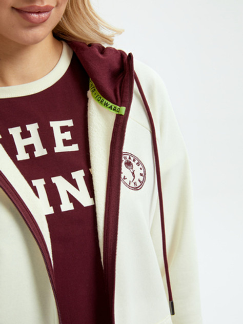 Спортивный парадный костюм для гимнастики женский, молочно-бордовый Forward by Viner