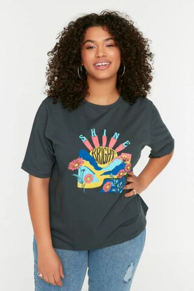 Футболка с принтом больших размеров