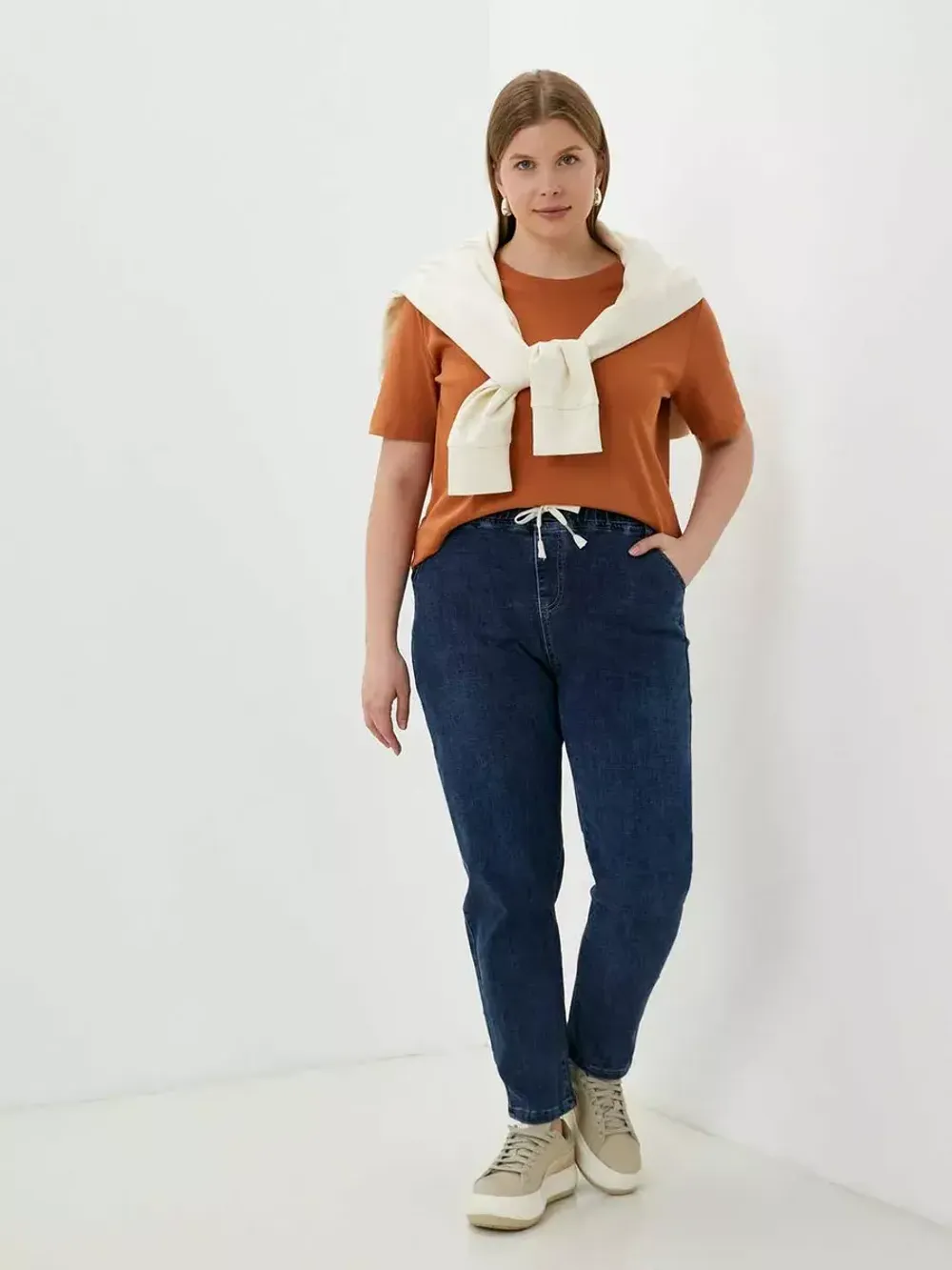 Джинсы на резинке больших размеров