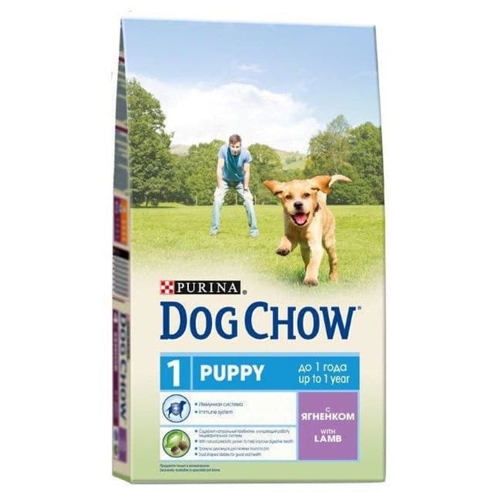 DOG CHOW 2,5кг корм для щенков с ягненком и рисом