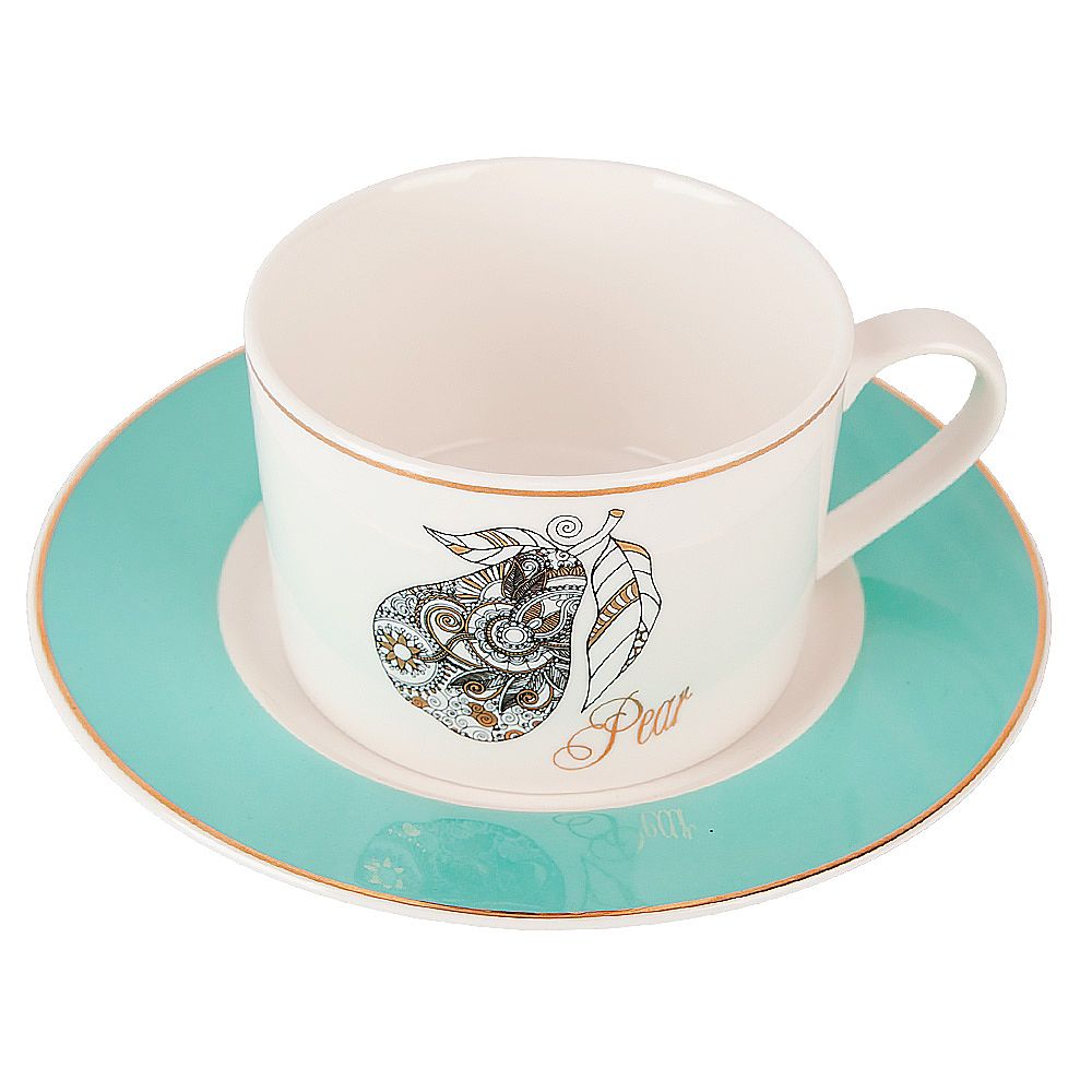 Набор чайный 4пр. " Apple&Pear" (2 персон) v=220мл (фарфор) (подарочная упаковка)