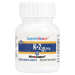 Superior Source, витамин K2, 100 мкг, 60 быстрорастворимых таблеток MicroLingual®