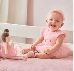 Боди и повязка Mayoral Newborn Нежно-розовая