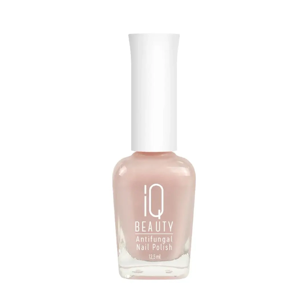 IQ Beauty Лак для ногтей для защиты от грибка с активатором роста с тербинафином Antifungal Nail Polish, 12,5 мл Мерцающий бежевый полупрозрачный