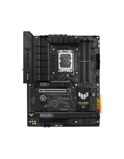 Материнская плата ASUS TUF GAMING B760-PLUS WIFI (Socket 1700, ATX, 4xDDR5(192GB), DP/HDMI, 1xPCIe 5.0x16/1xPCIe 3.0x16/2xPCIe 3.0, 1xLAN (2.5GbE), Wi-Fi, BT, 4xSATA 6Gb/s, 3xM.2, 1xType-C, 4xUSB 3.2, 1xUSB 2.0)