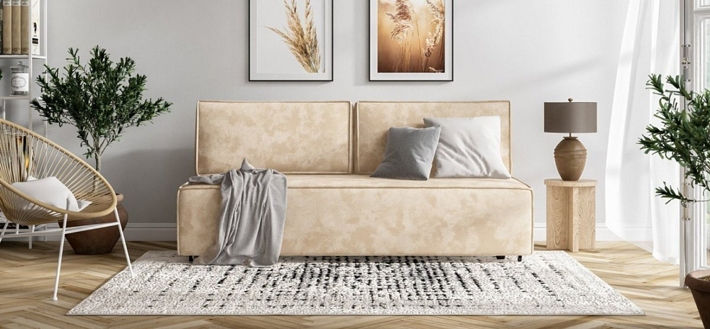 Диван Норд мини Велюр Алькантара пепел (последний экземпляр)