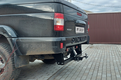 Фаркоп с унив. электрикой, съемный квадрат, УАЗ пикап 2008-, Профи 2017- (паспорт и сертификат) ПТ ГРУПП.UPK-08-991122.00