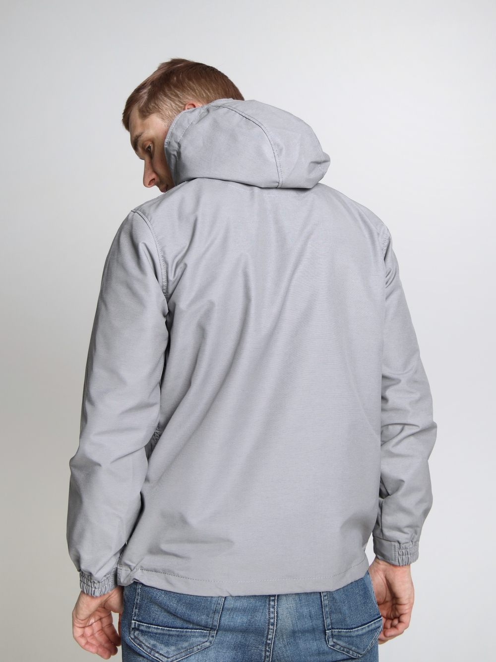 Анорак мужской без утеплителя серый Город Горький