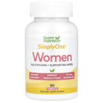 Super Nutrition, SimplyOne, мультивитамины и полезные травы для женщин, 90 таблеток