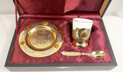 Кофейный набор Златоуст "Тигровый глаз"