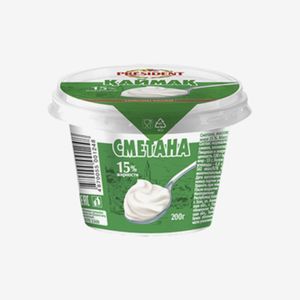 Сметана President 15% 200 г
