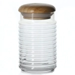 Банка для продуктов стеклянная 1125мл «Babylon» с деревянной крышкой 43173