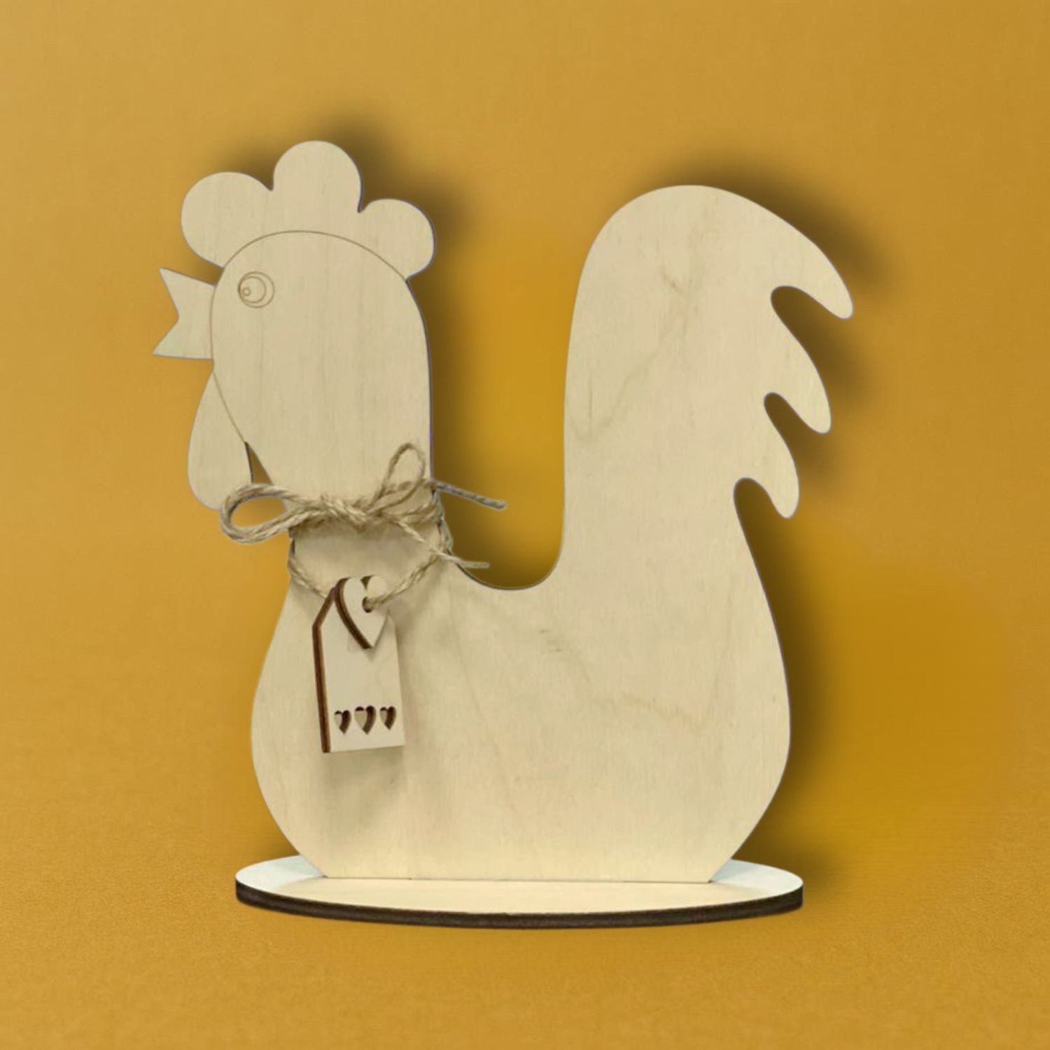 Петух с биркой, 21*19см фанера