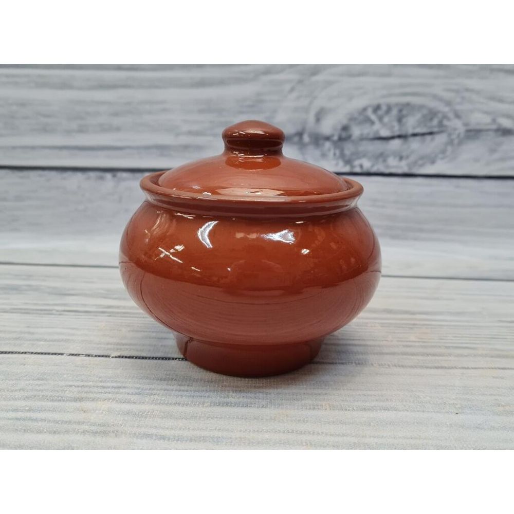 Горшок 300 мл d 9 см h8 см с крышкой "Стандарт" керамика ПГ [1]