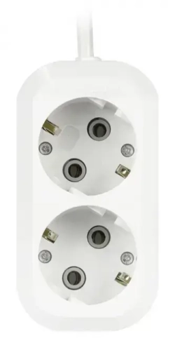 Удлинитель сетевой электрический бытовой EX&EL 2 гнезда 1м с заземлением